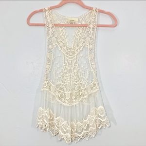 Sans Souci off White Lace / Mesh Festival Tank